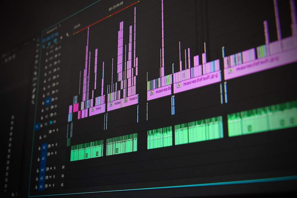 picture of an editing timeline, non-linear editor
